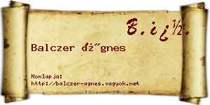 Balczer Ágnes névjegykártya