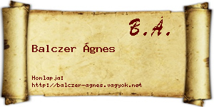 Balczer Ágnes névjegykártya