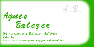 agnes balczer business card